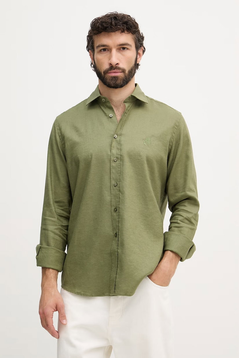 Karl Lagerfeld cămașă pentru bărbați, din in