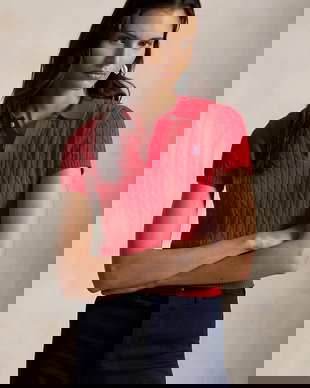 Polo Ralph Lauren pulover cu mânecă scurtă pentru femei, din bumbac