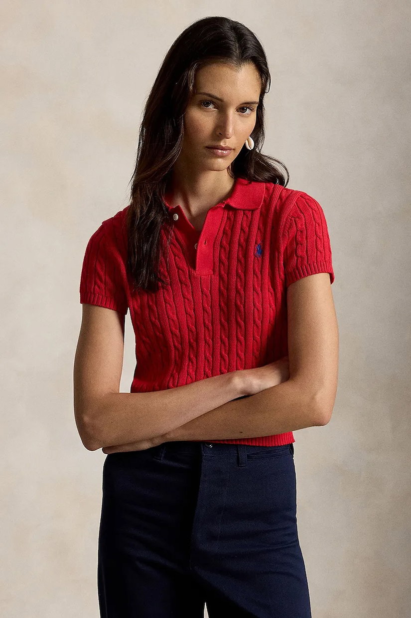 Polo Ralph Lauren pulover cu mânecă scurtă pentru femei, din bumbac