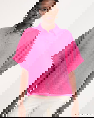 BOSS Orange cămașă pentru femei, cu amestec de in C Bisenas