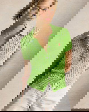 Polo Ralph Lauren Pulover cu mânecă scurtă de femei din bumbac