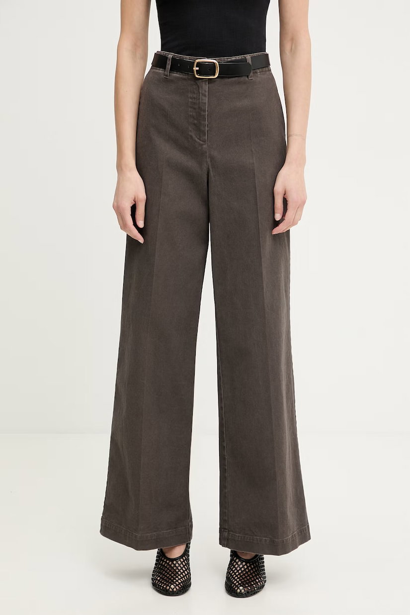 Marc O'Polo pantaloni wide leg pentru femei, din bumbac cu elastan