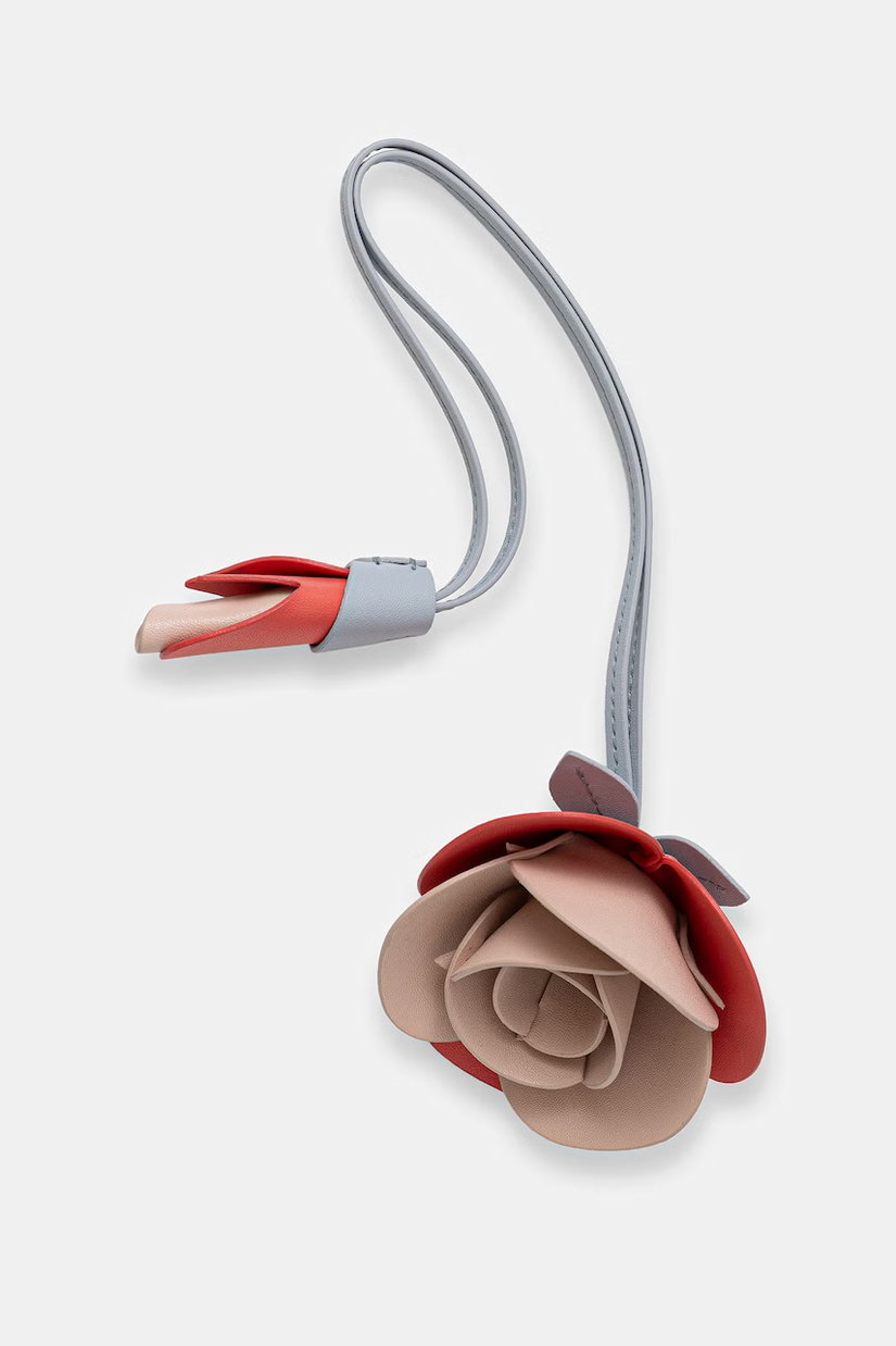 Furla breloc pentru femei, din piele Allegra Rose Charm