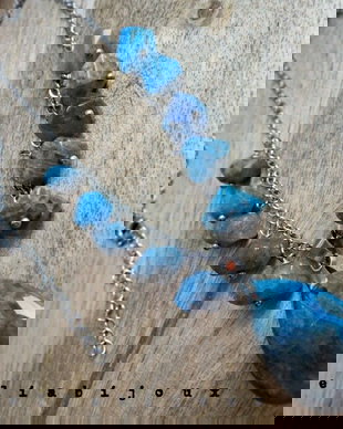 Colier statement din apatit natural - piesă unicat handmade (cod1422)