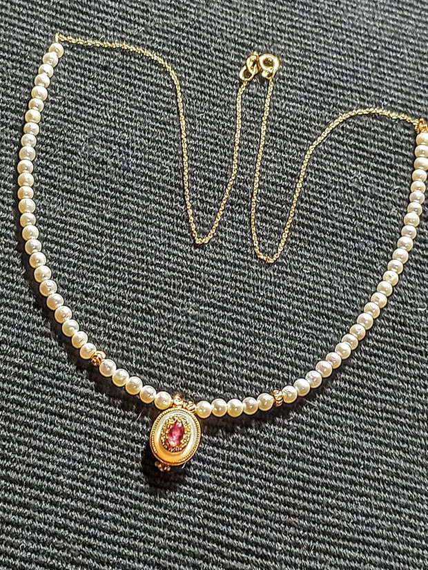 Colier vermeil perle naturale de cultura turmalina sidef charm cupru placat cu aur lant argint placat cu aur minima boho chic trendy