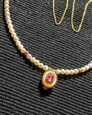 Colier vermeil perle naturale de cultura turmalina sidef charm cupru placat cu aur lant argint placat cu aur minima boho chic trendy