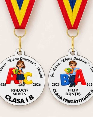 Medalie Personalizata Absolvire  Clasa Pregatitoare, Clasa I