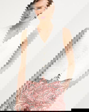 Weekend Max Mara vestă cu un singur rând de nasturi pentru femei, din in PACE