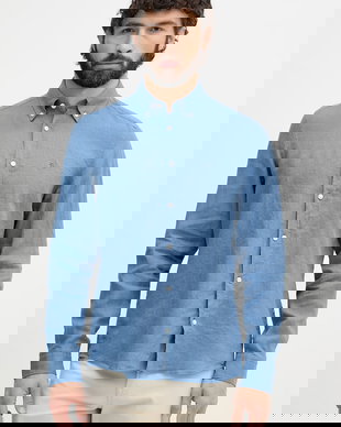 BOSS cămașă de pentru bărbați, din in LIAM