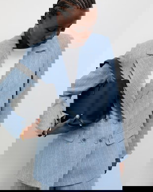 Answear.LAB sacou cu două rânduri de nasturi de damă cu amestec de in