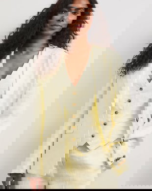 Medicine sacou cu un singur rând de nasturi pentru femei, din in