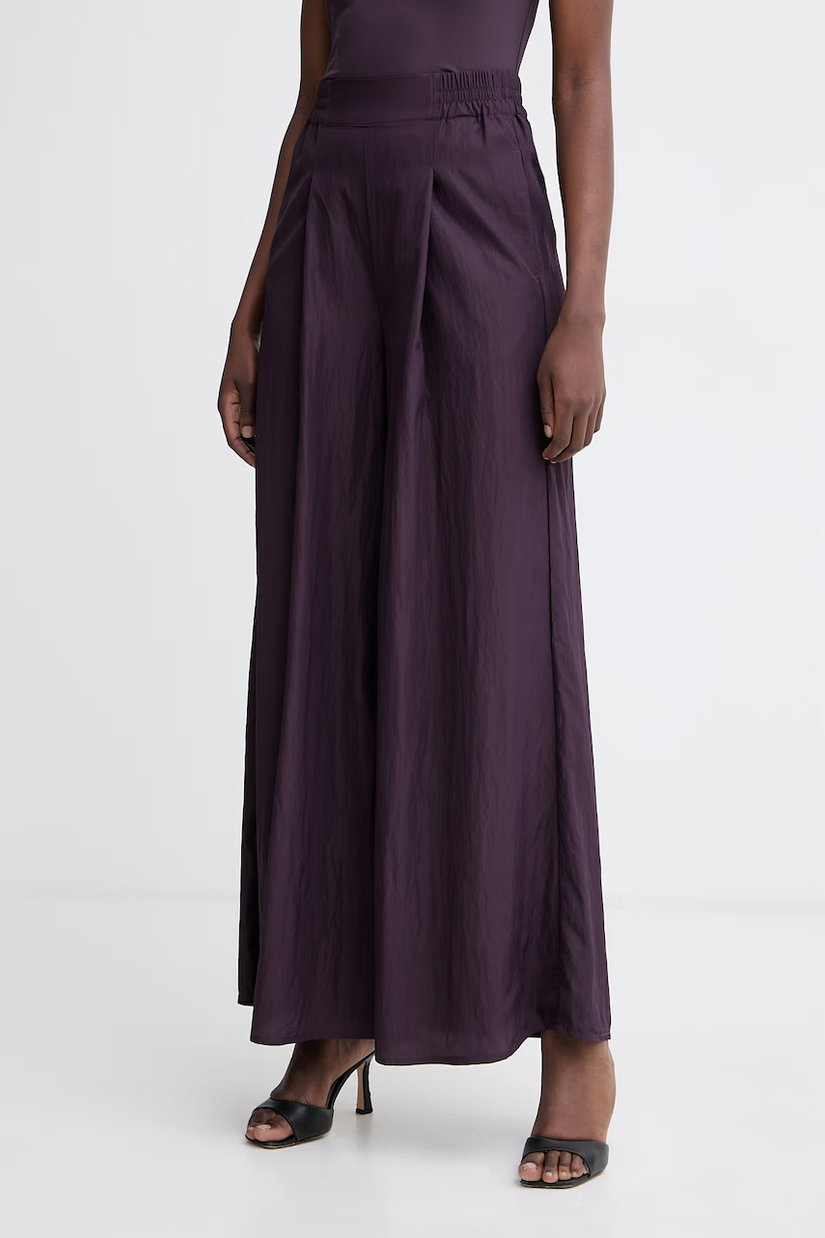 Max&Co. pantaloni palazzo pentru femei, cu vâscoză MCOMAGENTA