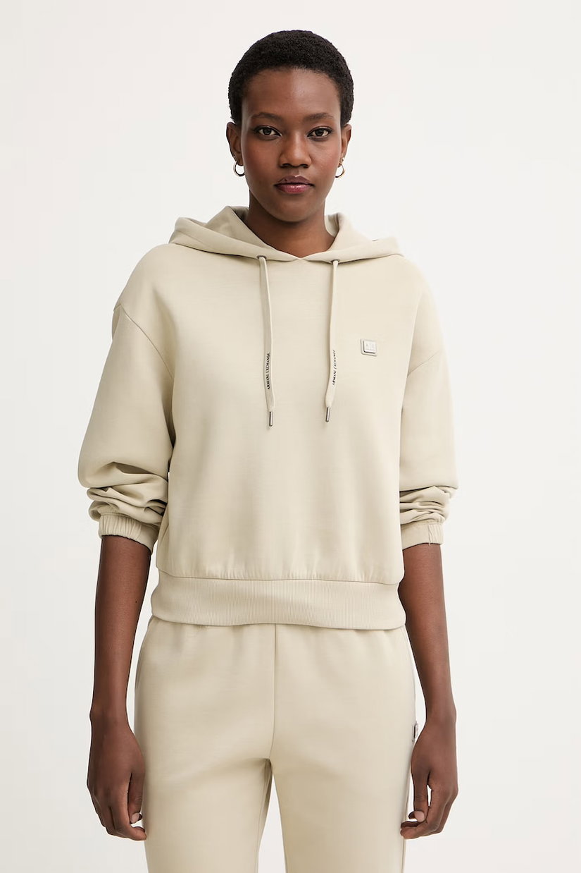 Armani Exchange hanorac cu glugă pentru femei, din bumbac