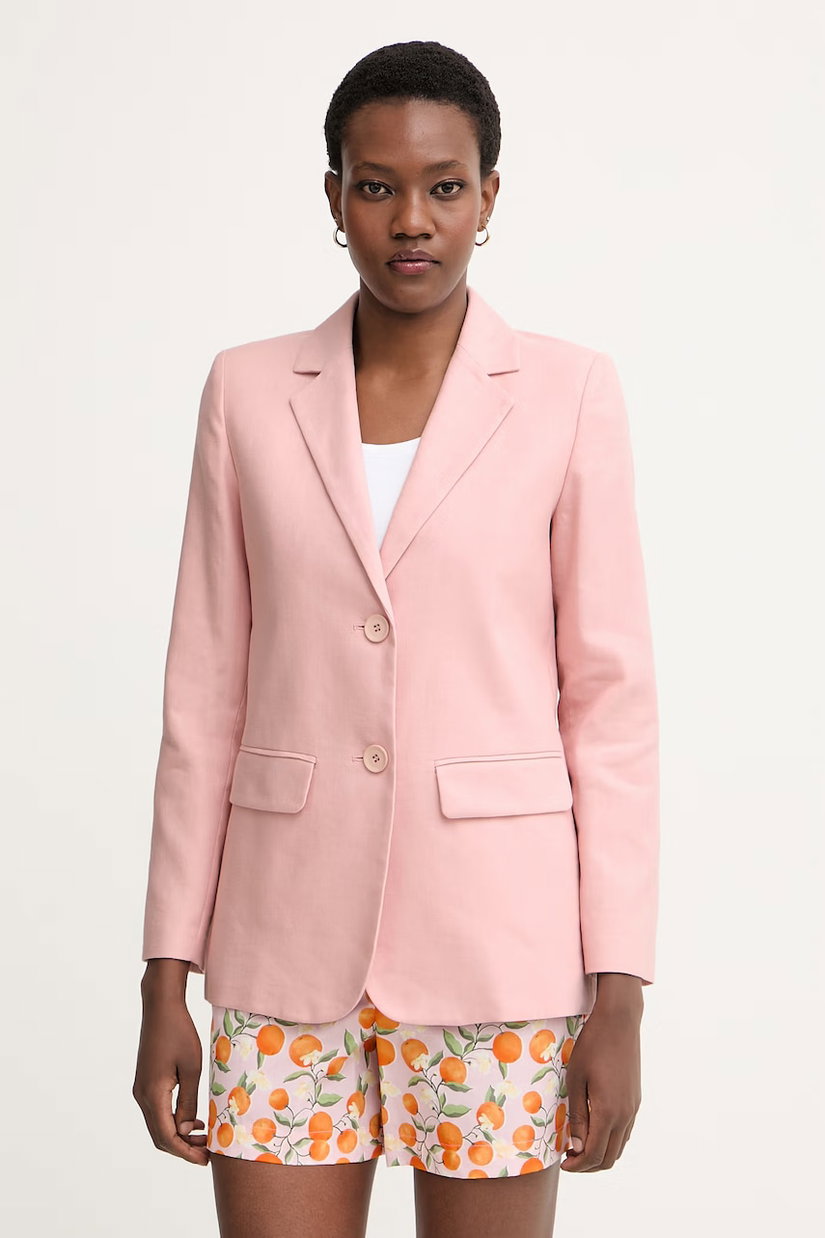 iBlues sacou cu un singur rând de nasturi pentru femei, din in GIRINO