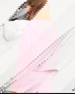 Juicy Couture hanorac cu glugă femeiesc din velur ICCLE HOODIE