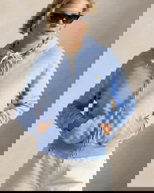 Polo Ralph Lauren hanorac cu fermoar și glugă pentru femei, din bumbac ISLAND FLC-KNT-SWEATSHIRT