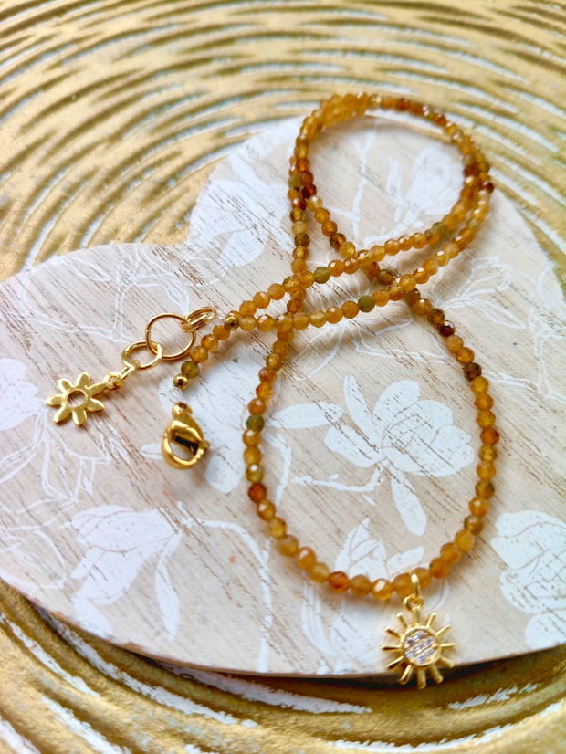 Colier CHOKER Turmalina aurie / galbena