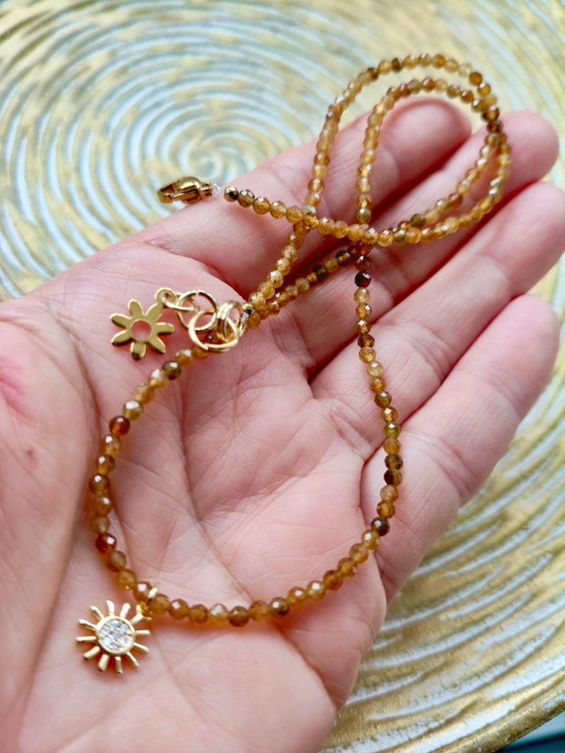 Colier CHOKER Turmalina aurie / galbena
