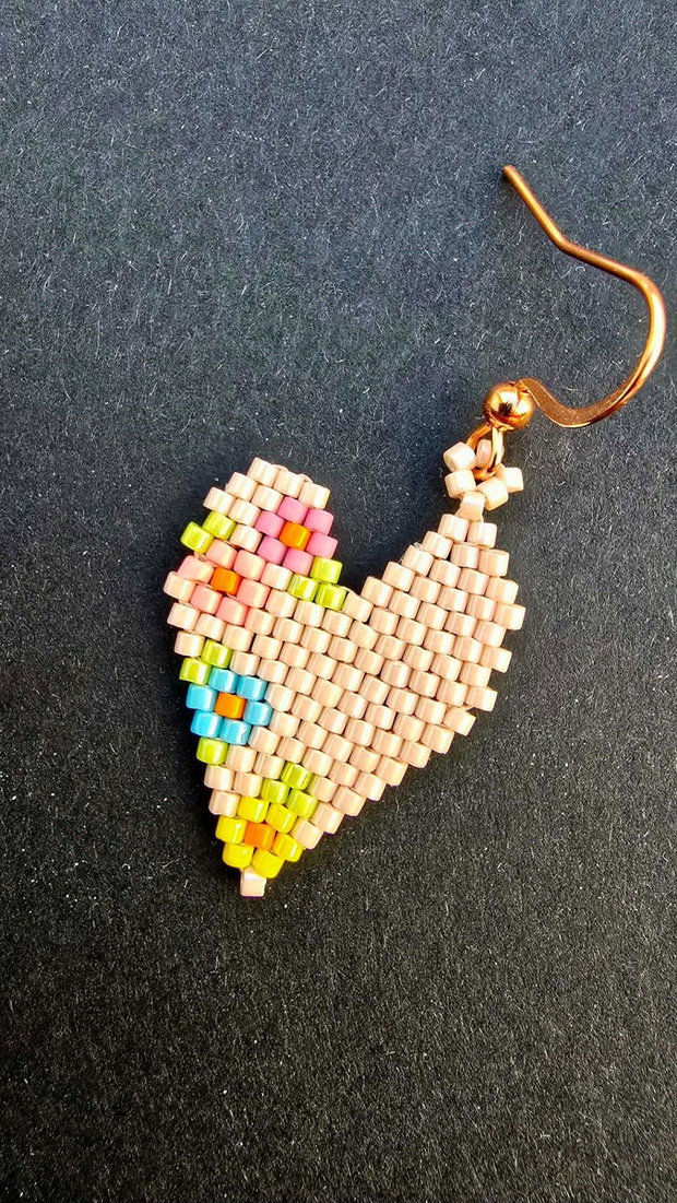 Cercei handmade Inimă cu Floare