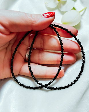 Colier Choker Din Cristale Negre Fațetate