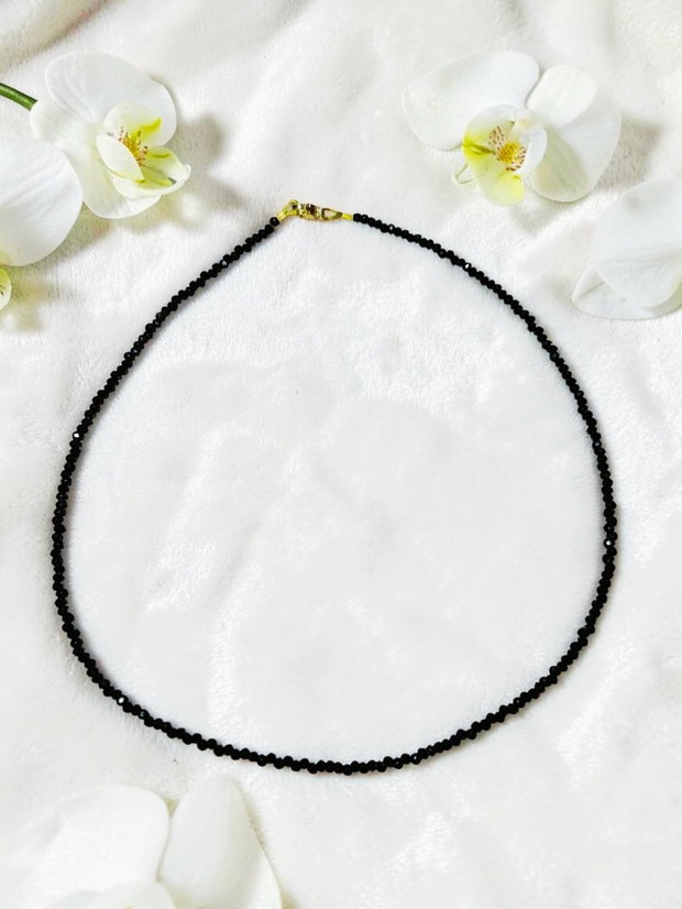 Colier Choker Din Cristale Negre Fațetate