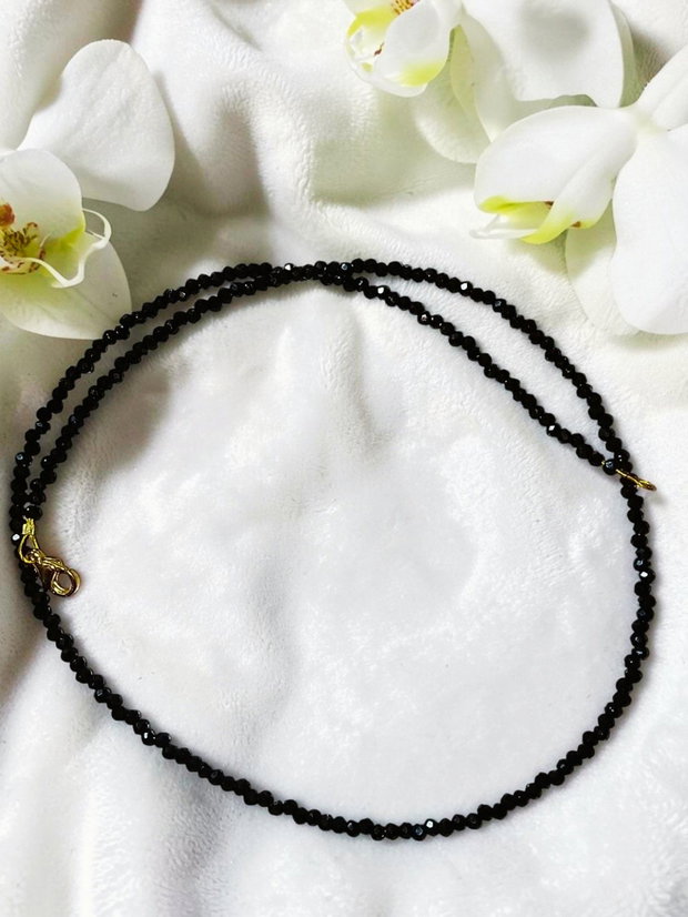 Colier Choker Din Cristale Negre Fațetate