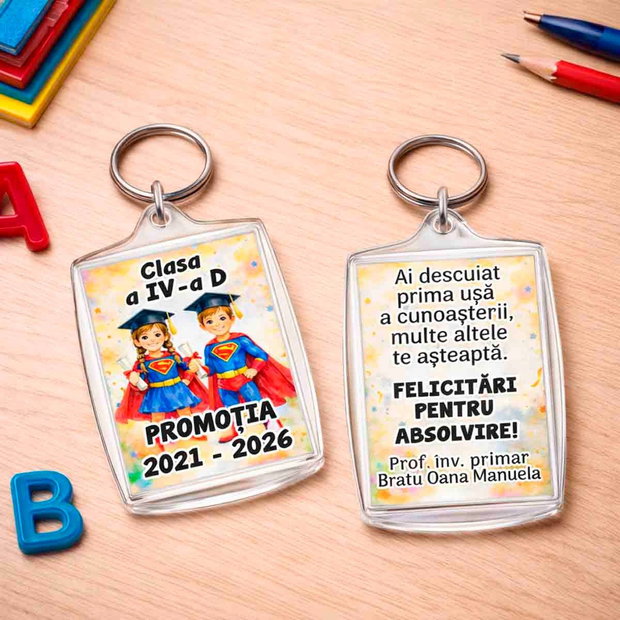 Breloc Personalizat cu Mascota | Super Elevi