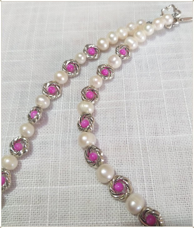 SET- PERLE ALBE SI FUCSIA DE CULTURA SI SIDEF FUCSIA