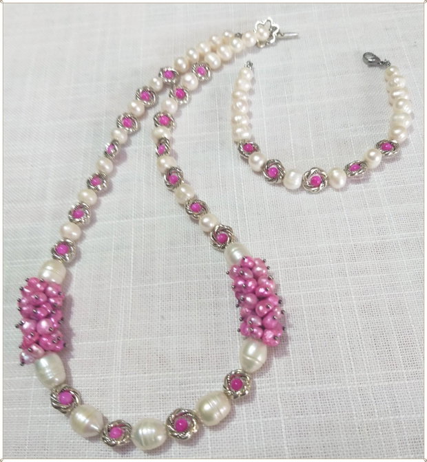 SET- PERLE ALBE SI FUCSIA DE CULTURA SI SIDEF FUCSIA