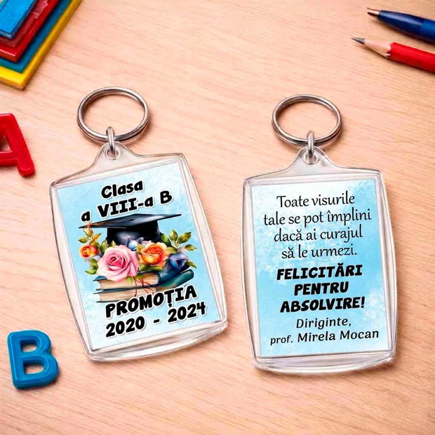 Breloc Personalizat Absolventi | Model Toca