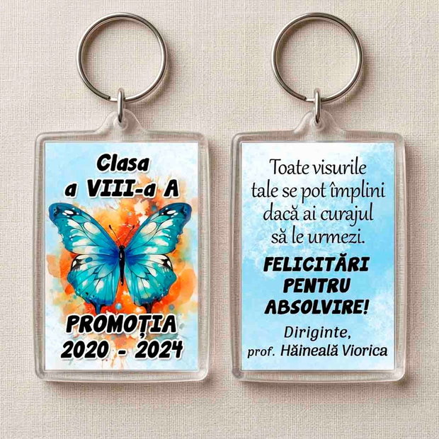 Breloc Personalizat Absolventi | Model Fluturi