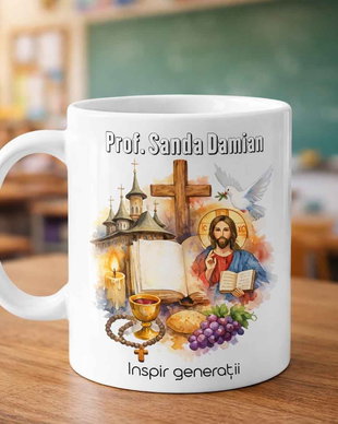 Cana Profesor de Religie  Cadou Personalizat de Multumire