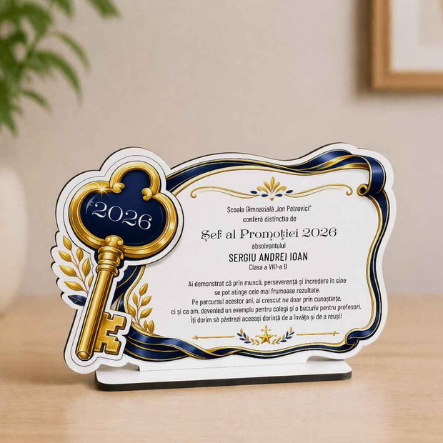 Plachetă Personalizată Șef de Promoție Cadou Special Absolvire