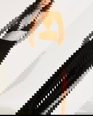 Seafolly pantaloni de femei din vâscoză Shirred Waist Wrap