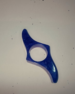 Suport pagini carte din rășină / Semn de carte inel handmade albastru cosmic