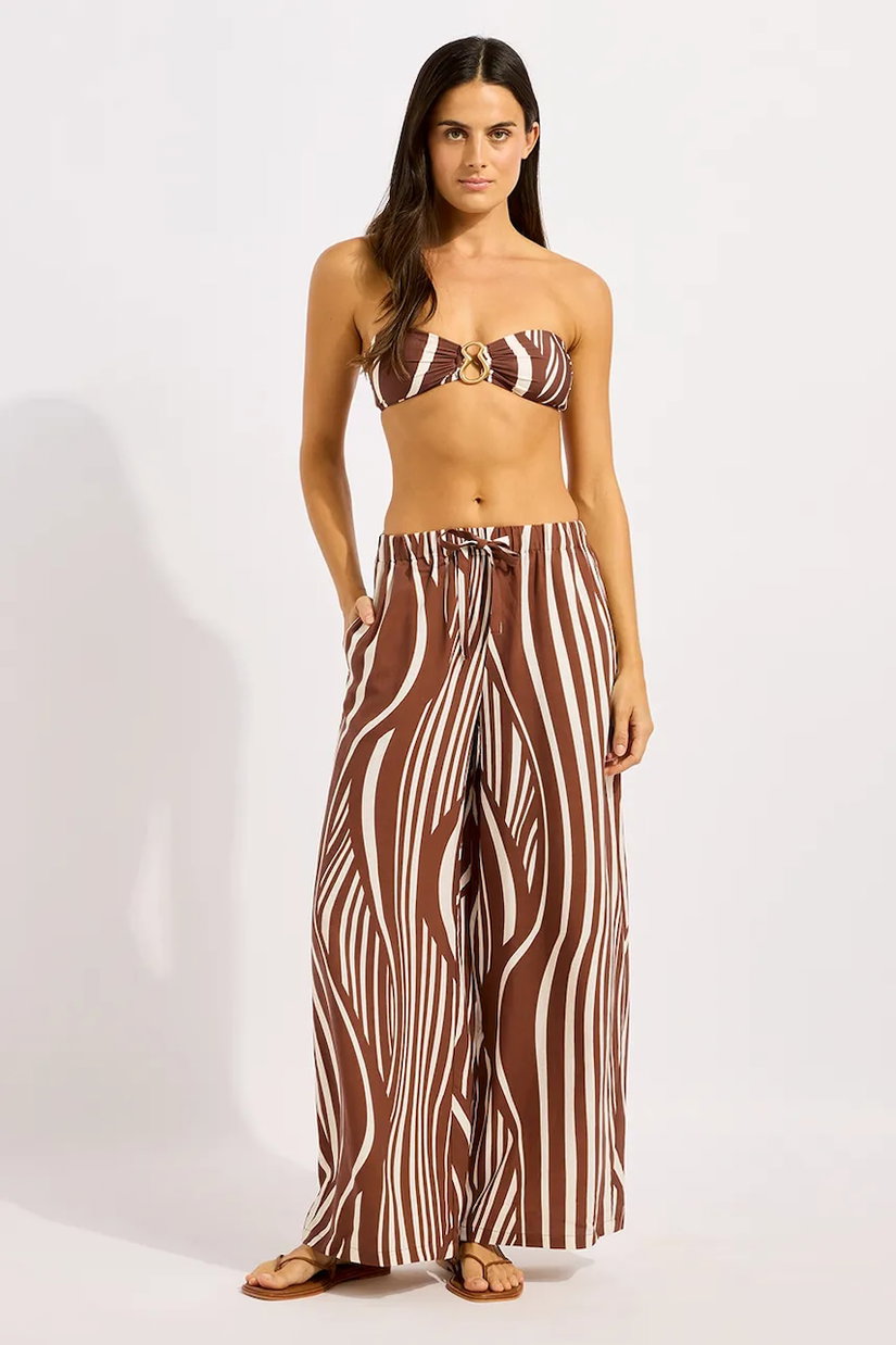 Seafolly pantaloni wide leg feminini Drawcord Wide