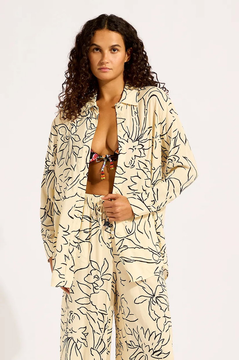 Seafolly cămașă de femei din vâscoză Long Sleeve Shirt