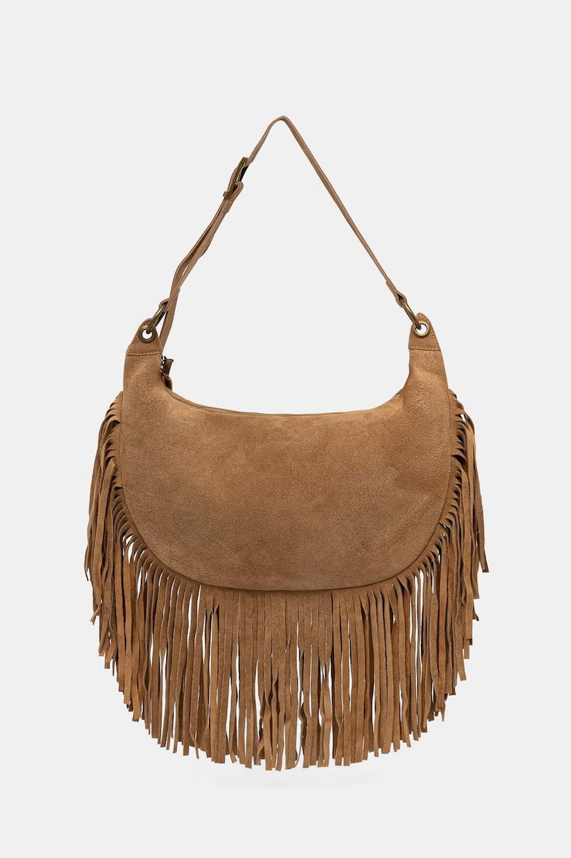 ViCOLO geantă croissant de damă din piele întoarsă