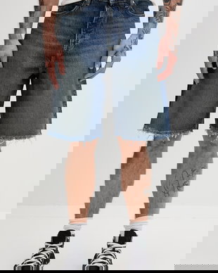 HUGO Blue pantaloni scurți bărbătești din denim MASON/S