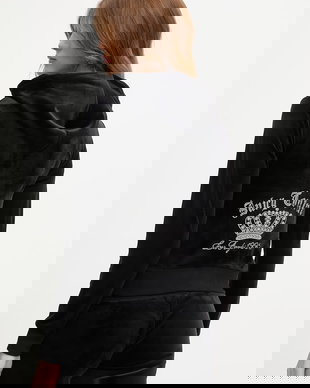 Juicy Couture hanorac cu glugă de damă din velur GOTHIC CROWN