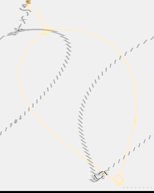 Michael Kors colier cu pandantiv de damă din argint placat cu aur cu zirconiu cubic