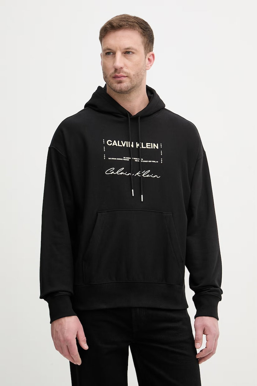 Calvin Klein Jeans hanorac cu glugă bărbați cu bumbac