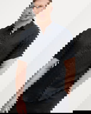 Armani Exchange cămașă bărbătească din in