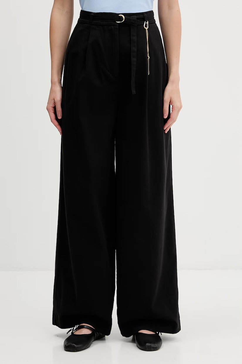 HUGO pantaloni straight femeiești din bumbac Henesa-2-W