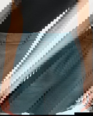 Calvin Klein Jeans pantaloni scurți de damă cu amestec de in