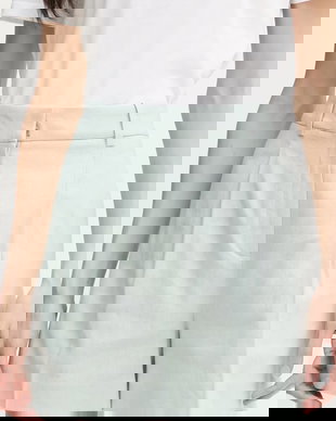 Calvin Klein Jeans pantaloni scurți de damă cu amestec de in