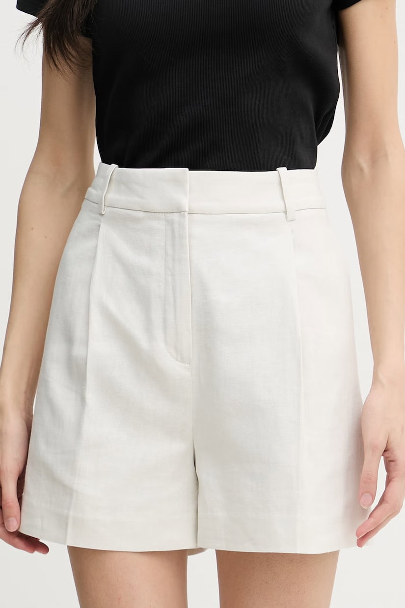 Calvin Klein Jeans pantaloni scurți de femei cu amestec de in