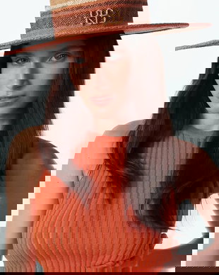 RUSLAN BAGINSKIY pălărie de paie pentru femei împletită Canotier Hat