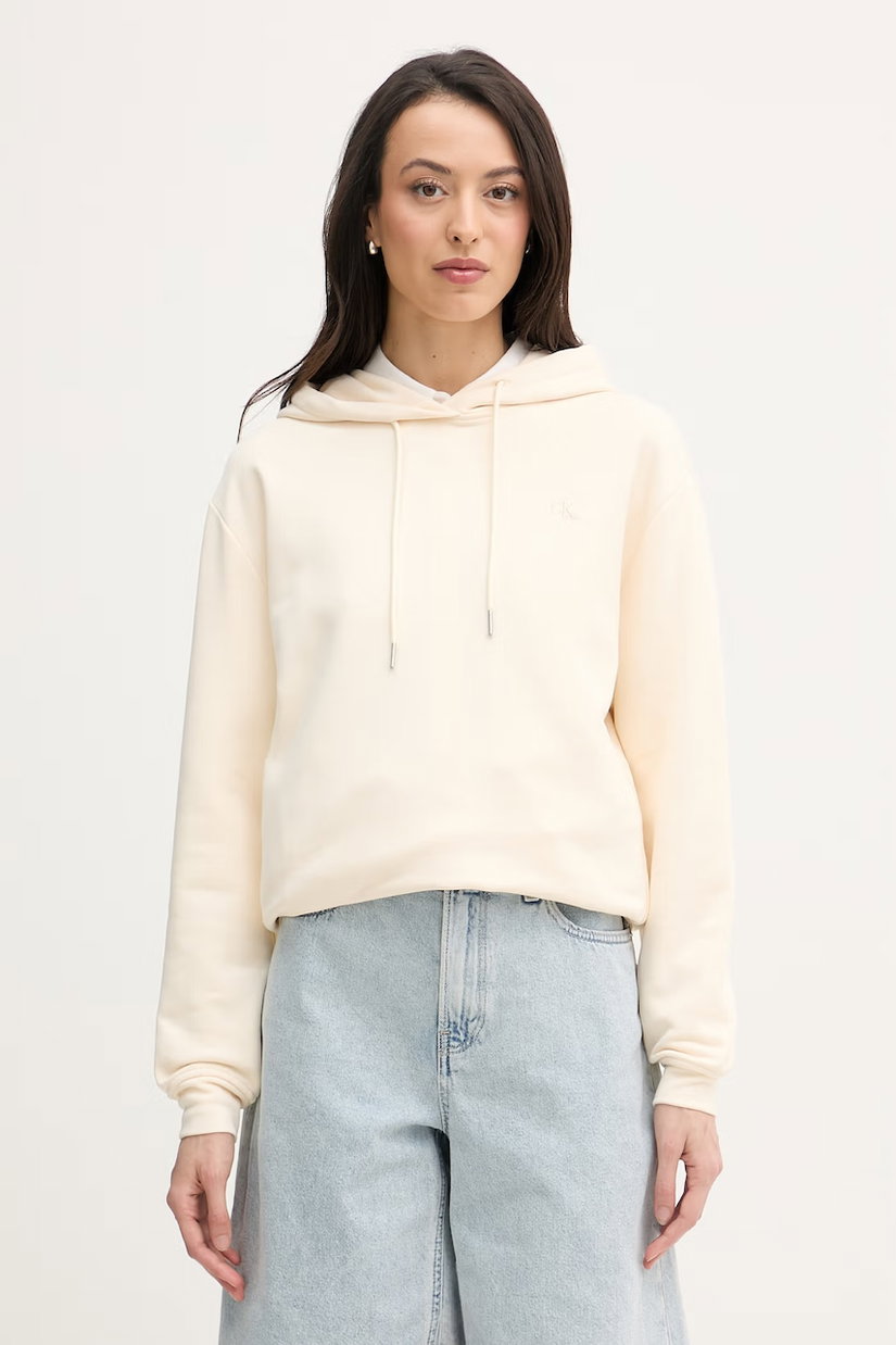 Calvin Klein Jeans hanorac cu glugă de damă din bumbac