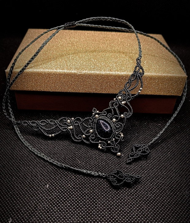 Colier Medieval Princess Micromacrame Piatra Soarelui
